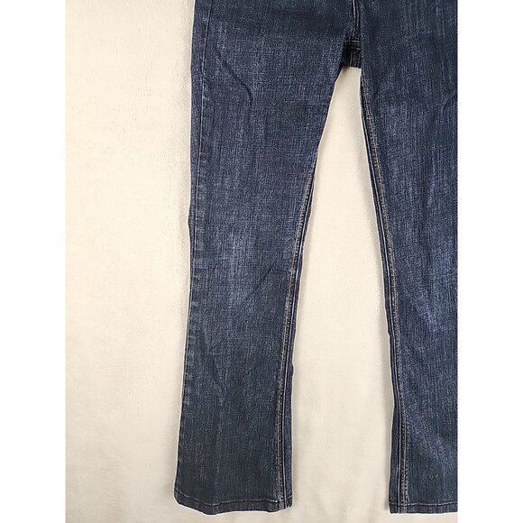 Vintage Guess Jeans Womens Boot Cut Blue Denim Purple Button size 26 Y2K - Picture 3 of 12